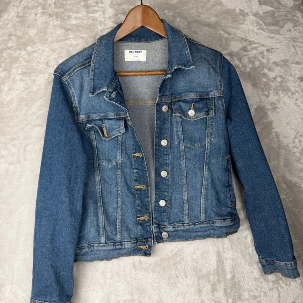 Old Navy Kids Denim Jacket Blue Trucker Style Size XXL